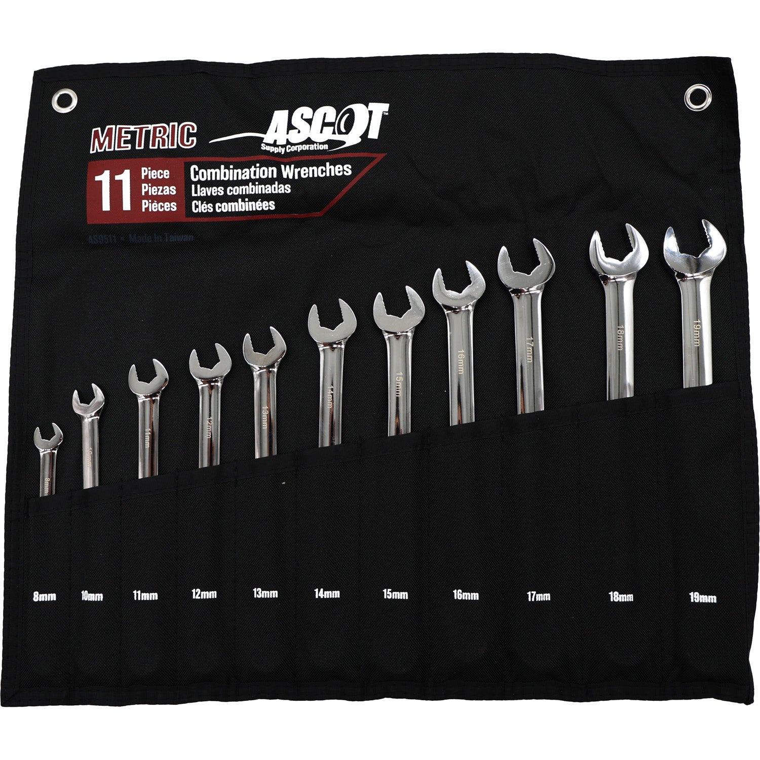 Ascot 11 Piece Metric Combination Long Wrench Set