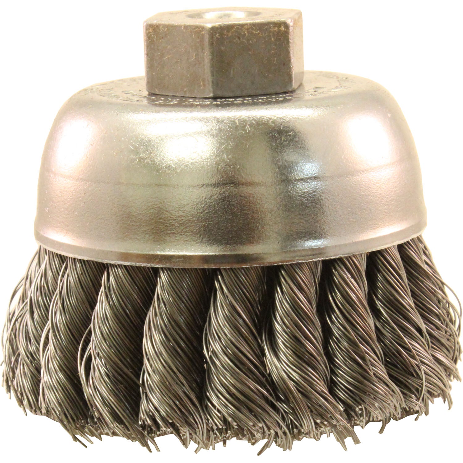 Weiler 13021 2-3/4" Knot Wire Cup Brush .014 Steel Fill, 3/8"-24 Nut