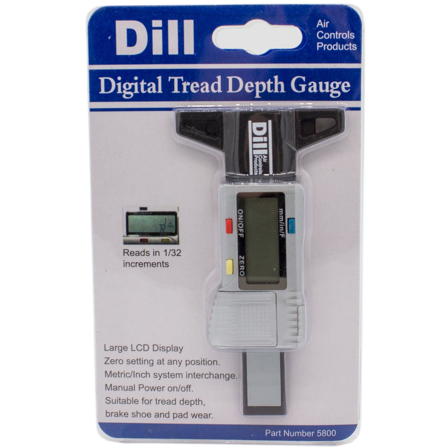 Dill Air Controls 5800 Digital Tread Depth Gauge 1/32 Increments