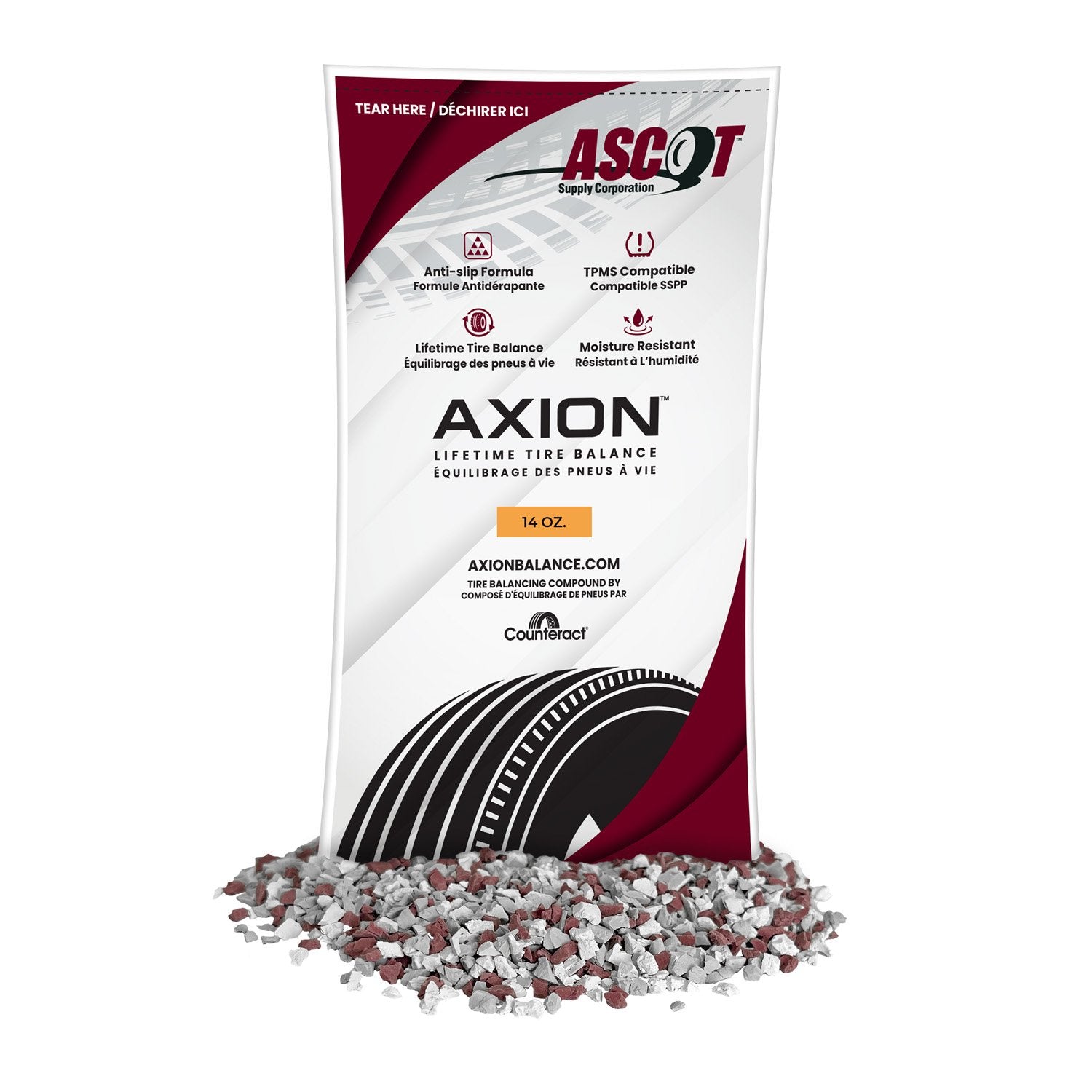 Ascot Axion Tire Balancing Compound - 14oz / 397g (1 Bag)