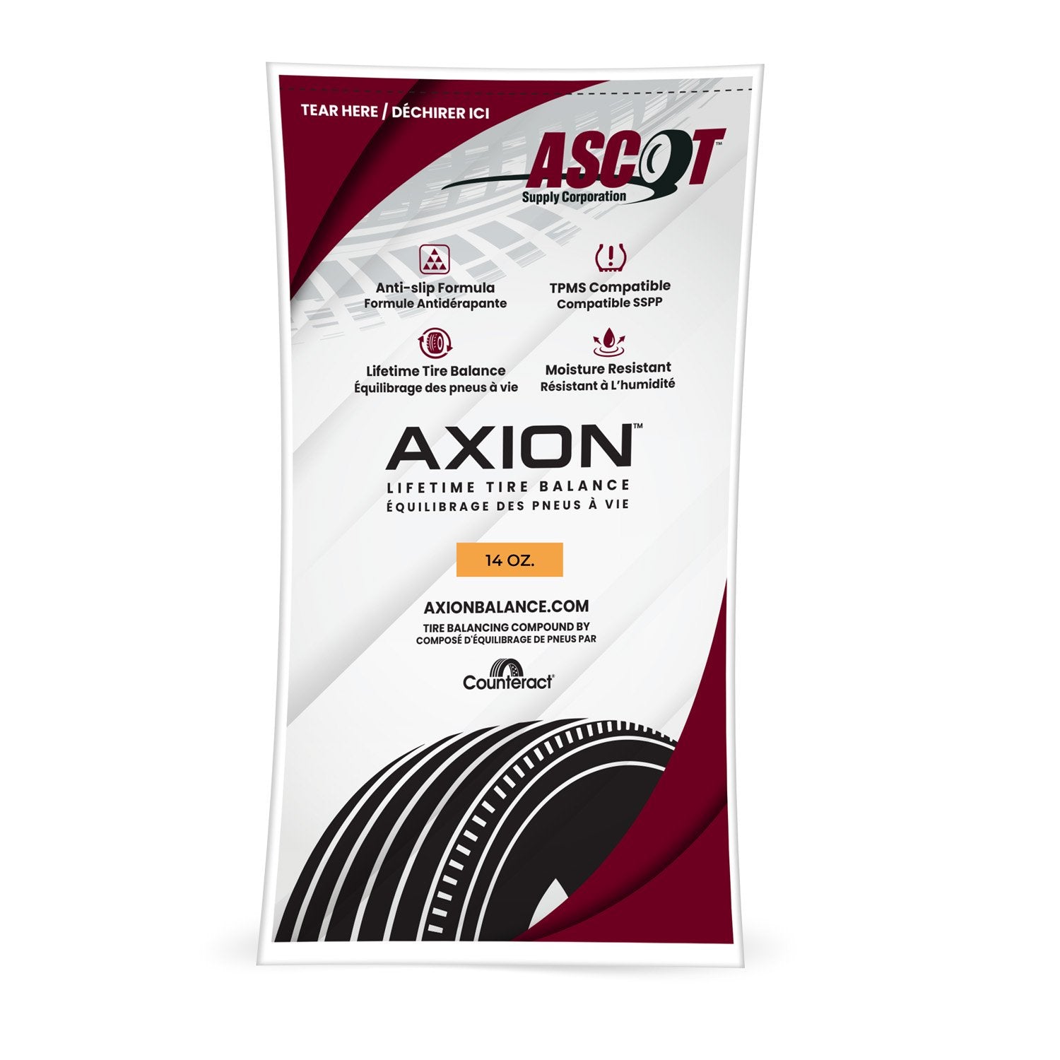 Ascot Axion Tire Balancing Compound - 14oz / 397g (1 Bag)