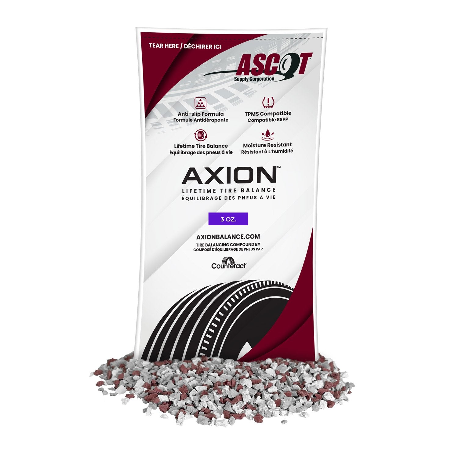 Ascot Axion Tire Balancing Compound - 3oz / 85g (1 Bag)
