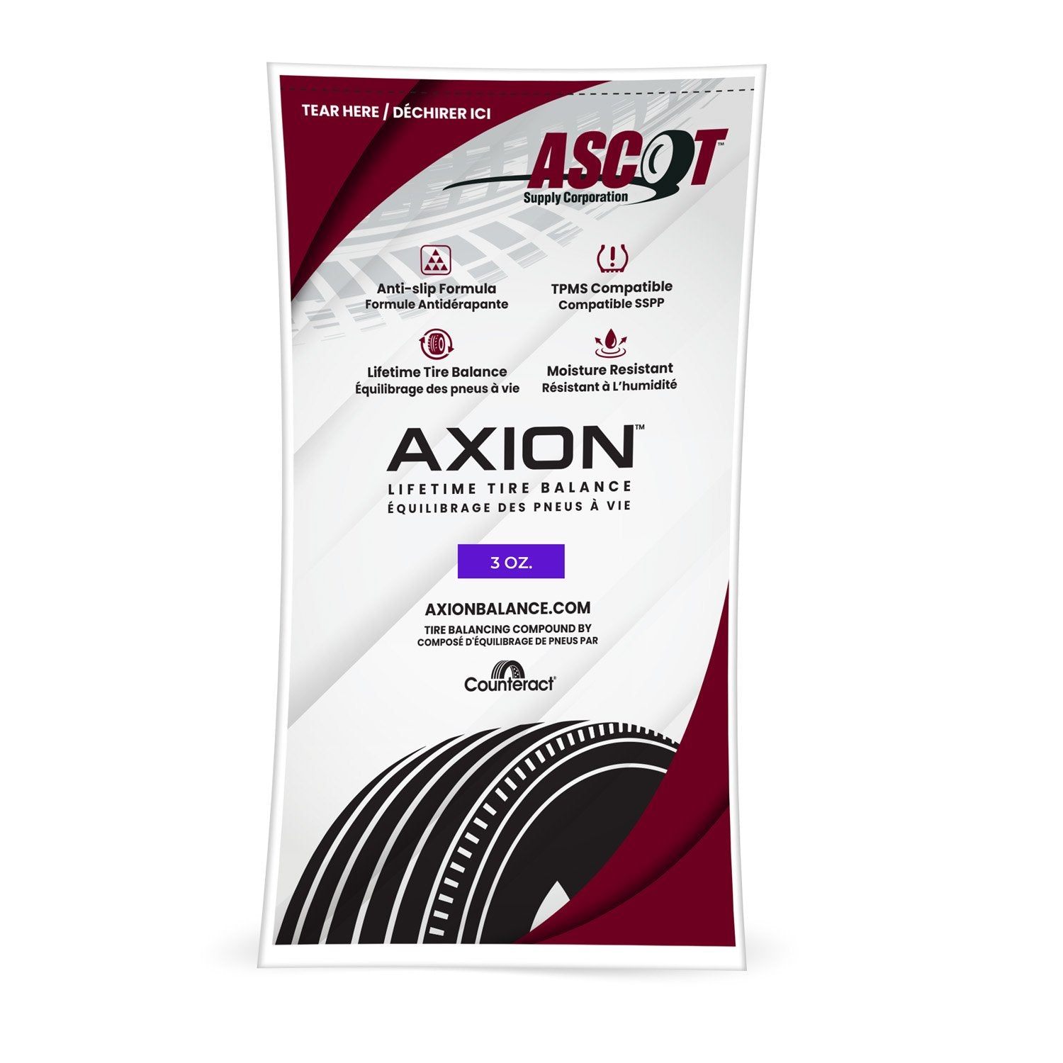 Ascot Axion Tire Balancing Compound - 3oz / 85g (1 Bag)