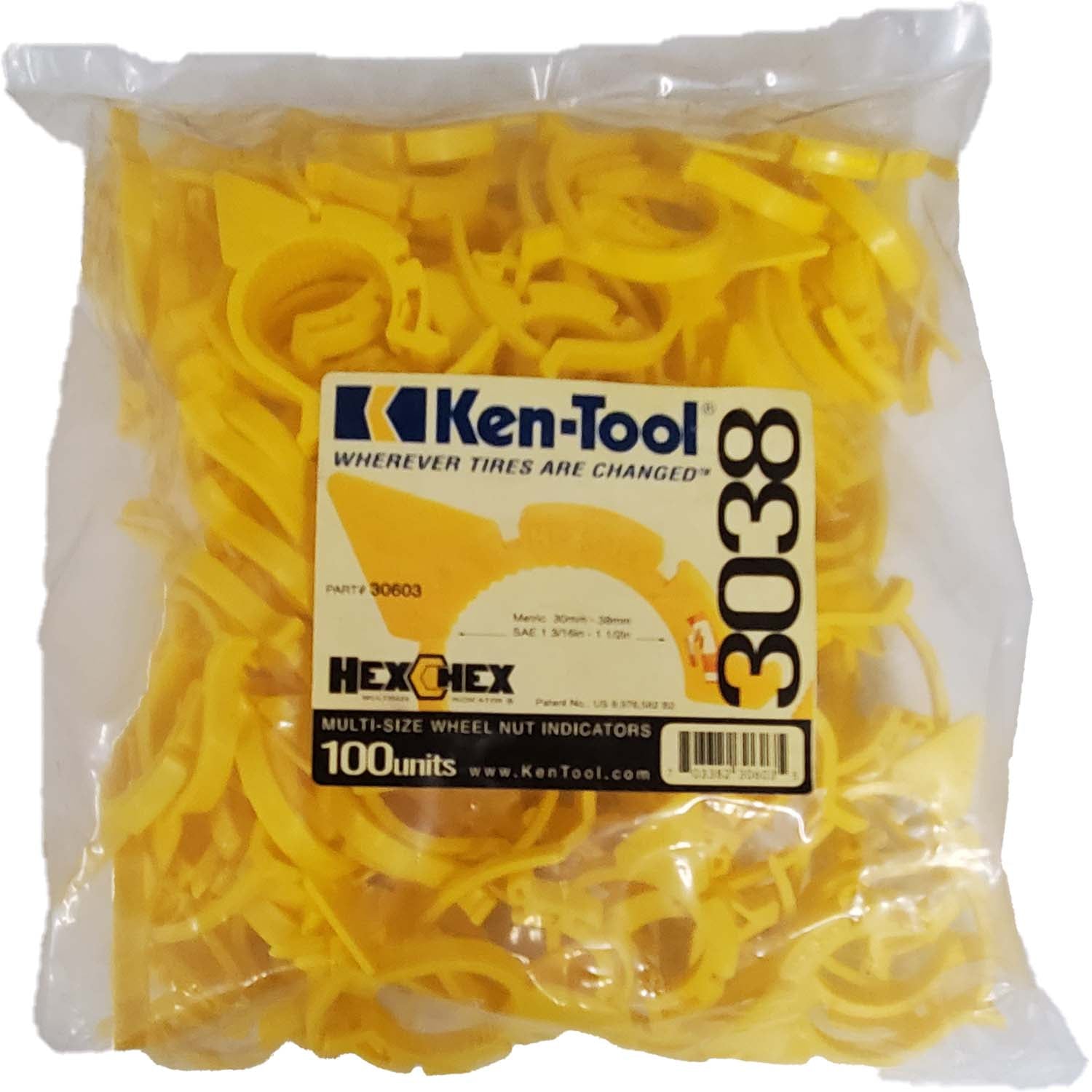 Ken-Tool 30603 Hexchex Multi-Size Indicator 30-38 mm Pack of 100