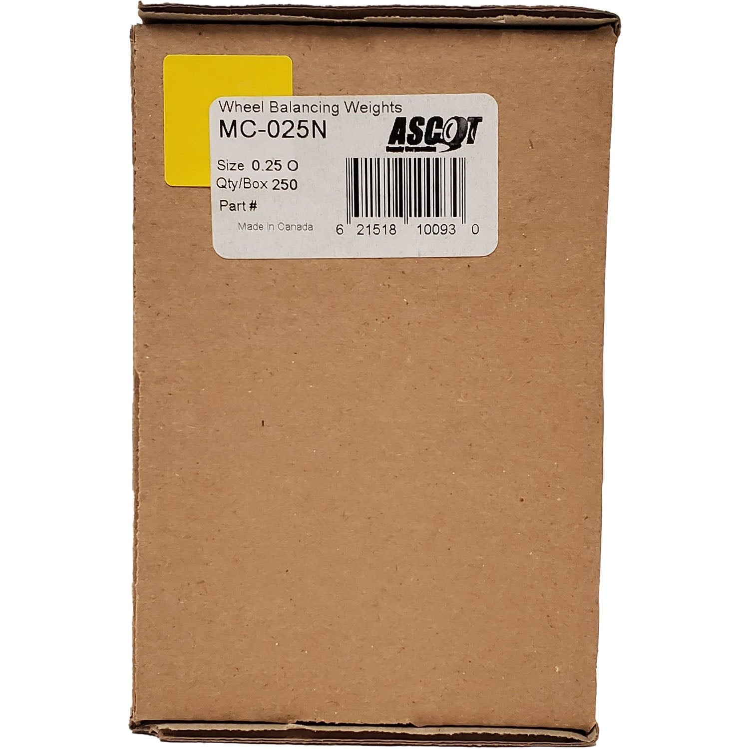 Perfect Equipment MC025N Coated Lead Wheel Weight 0.25 oz - Box of 25
