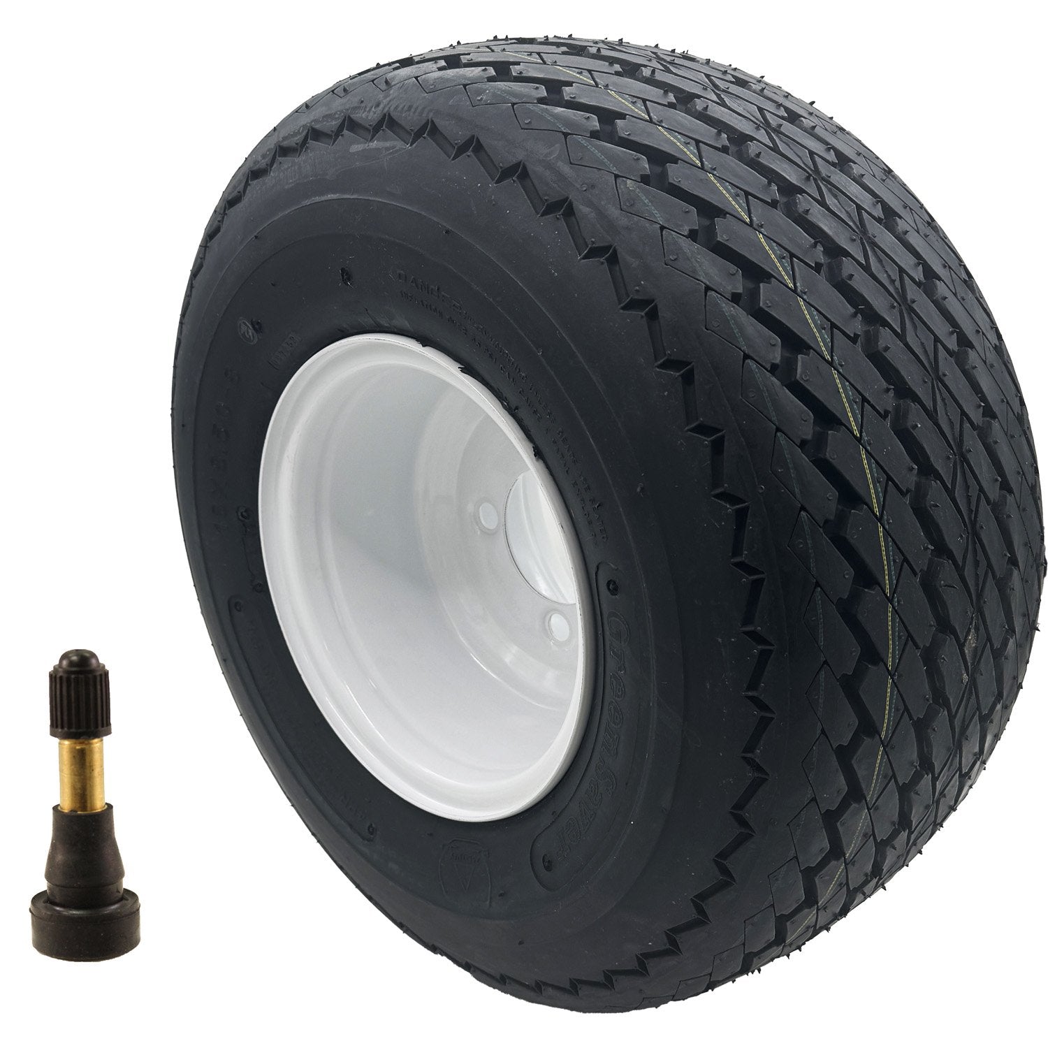Golf Cart Tire & Wheel Assembly 18x8.50-8 4 Ply Greensaver on 4 on 4 White Wheel