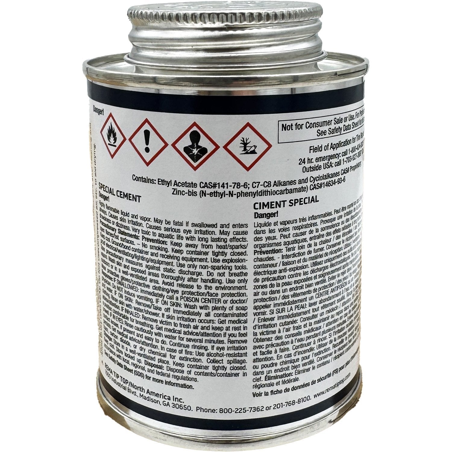 REMA TIP TOP BL-8F Special Blue Cement Can with Brush Top 8oz  Pack of 2