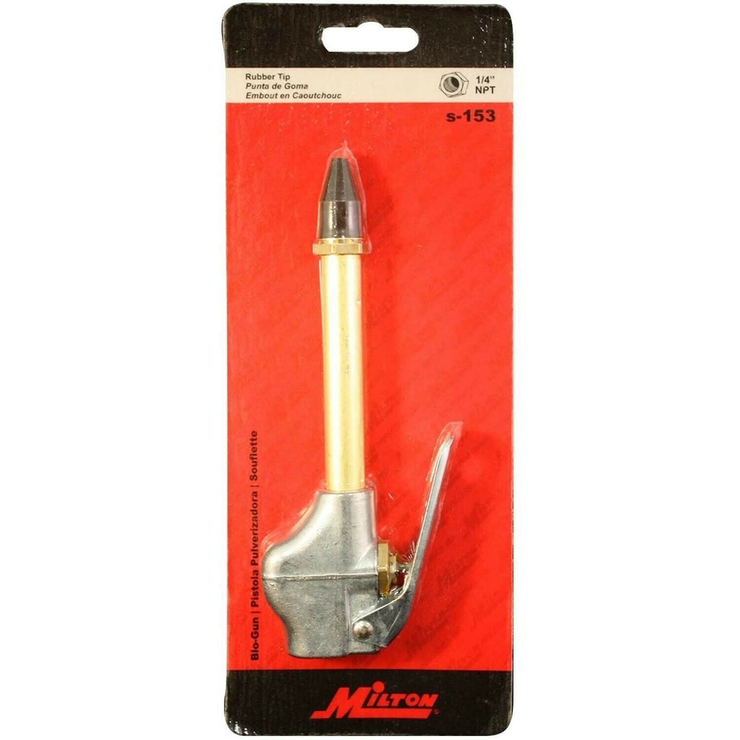 Pistola de aire Milton con punta de goma NPT de 1/4" modelo 153