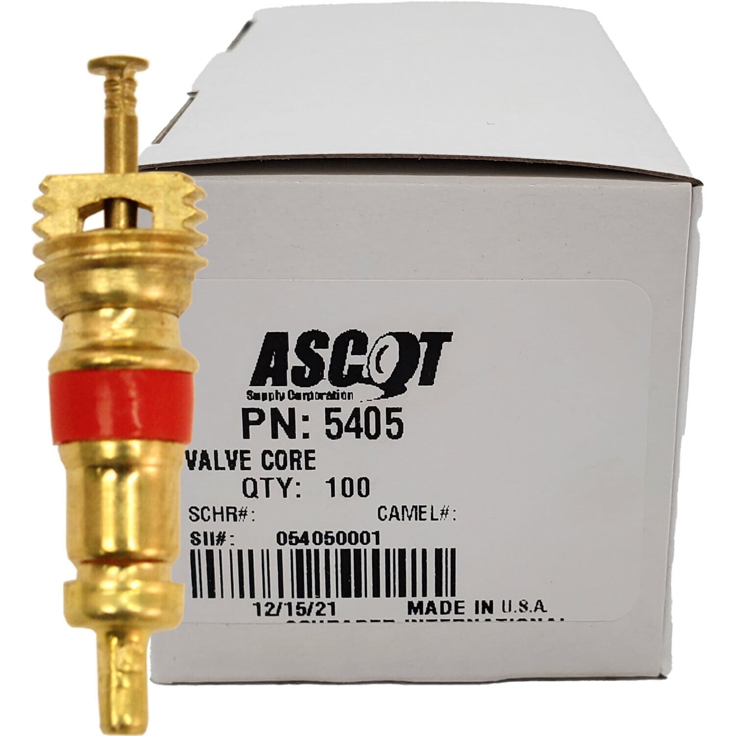 Schrader 5405V High Temp 200PSI Tire Valve Stem Core Pack of 100
