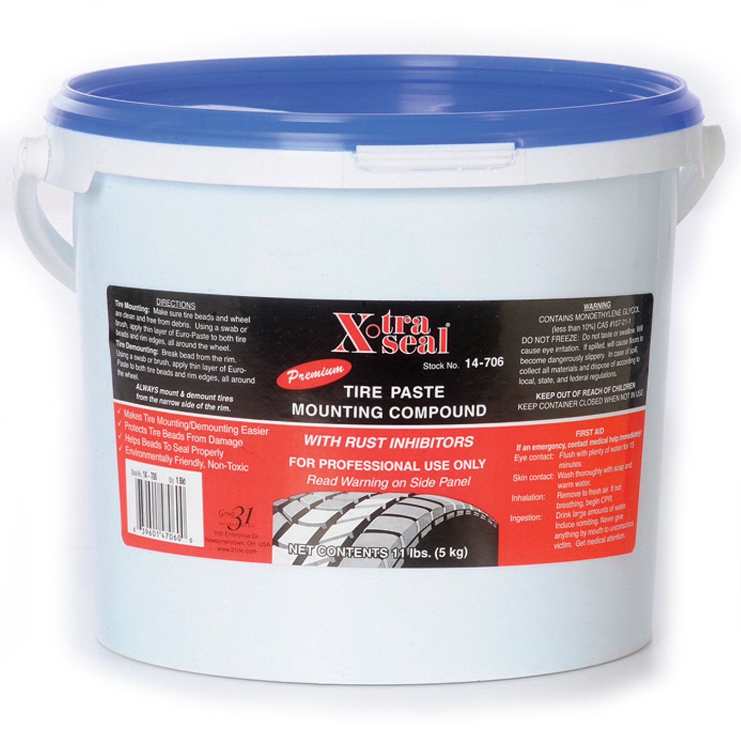 X-tra Seal 14-706 Blue Euro-Paste Tire Mounting Compound - 11lb Bucket