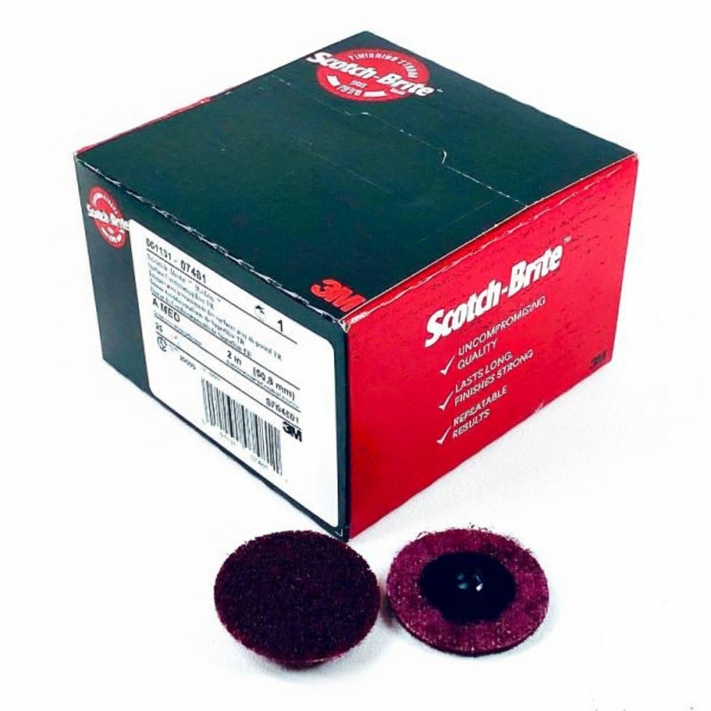 3M 7481 Discos Acondicionadores de Superficie Roloc Granate de 2 pulgadas Medianos - Caja de 25