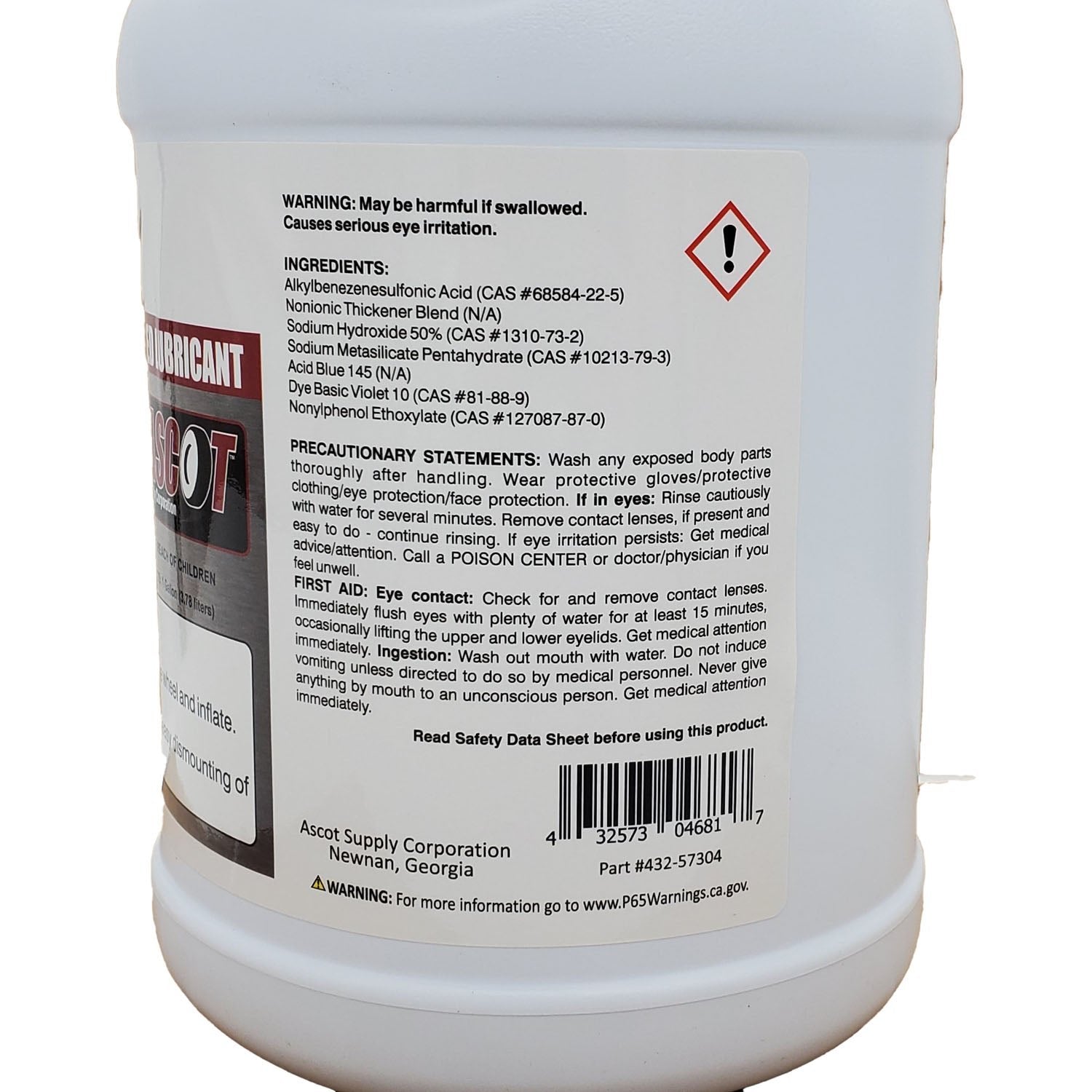 Ascot Tire Mounting Lube 1 Gallon Bottle Pack of 4 and 1 10" Applicator Swab