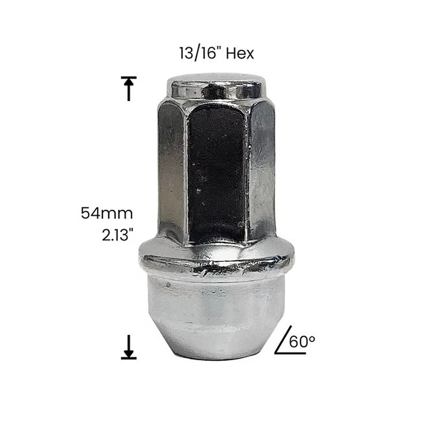 Premium Service M14x2.0 Big Bulge 13/16" Hex Conical Seat Wheel Lug Nut Pack of 20