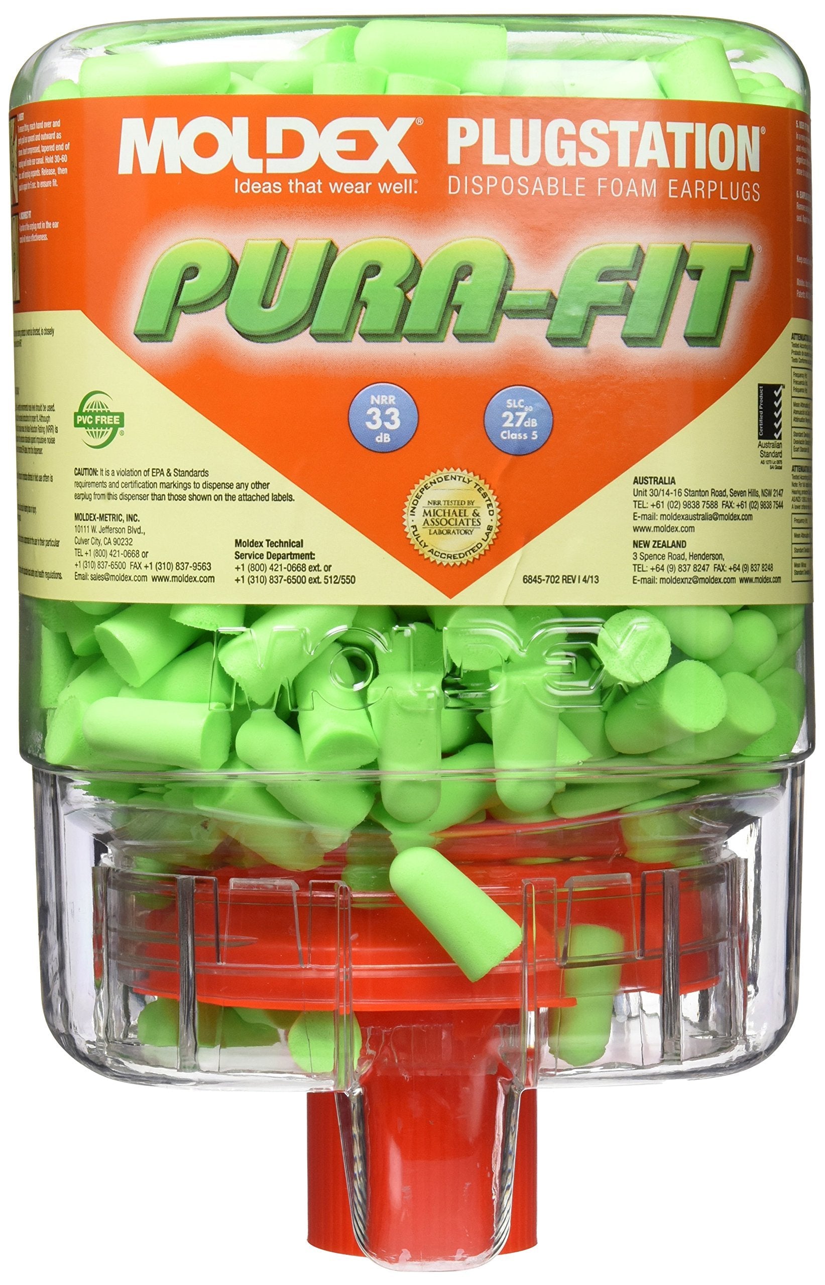 Moldex 507-6844 Plugstation Pura-Fit Disposable Earplug Dispenser (250 Plugs)
