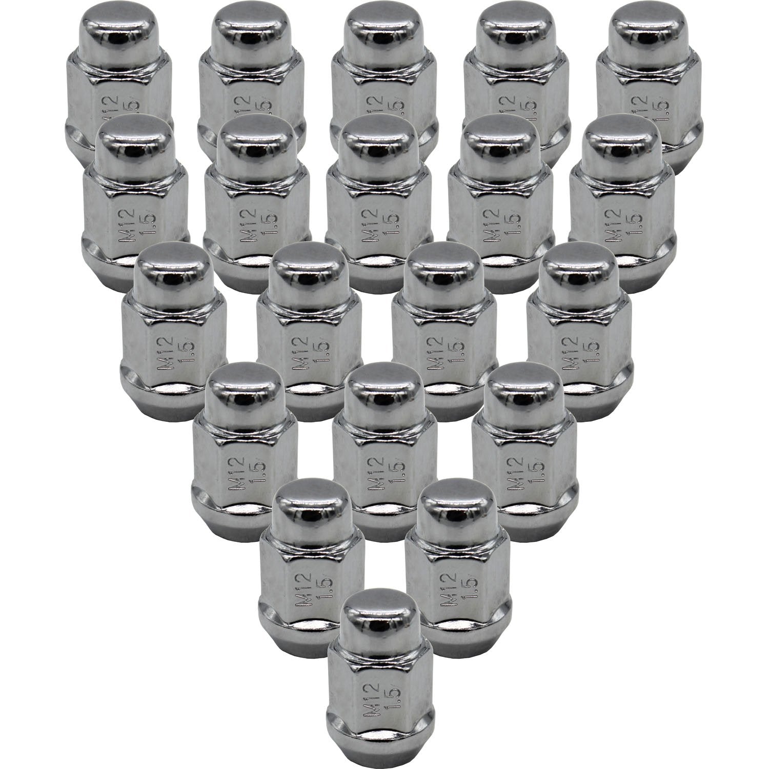 Premium Service M12x1.50 Bulge Acorn 3/4" Hex Wheel Lug Nut Pack of 20
