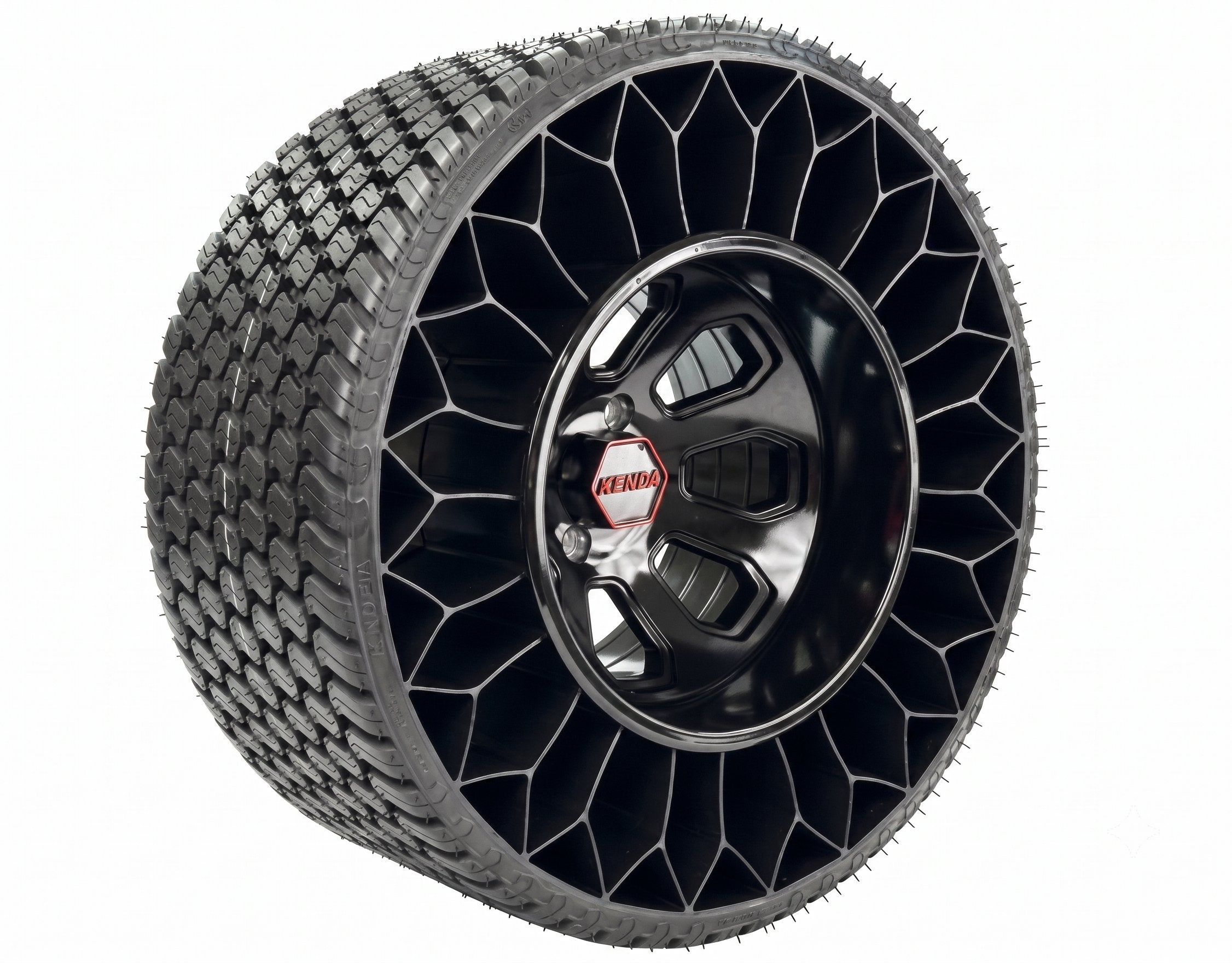 Kenda NPT TurfSteel 24x12.00-12 Mounted on 4 on 4" Black Diamond Wheel