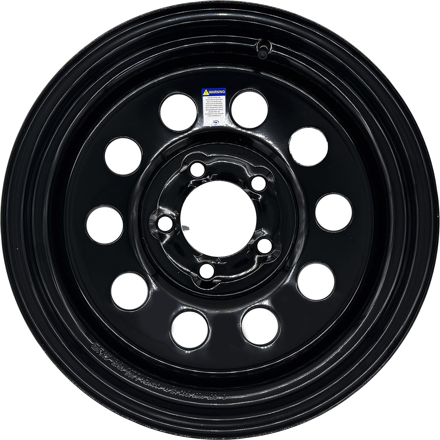 Premium Service 15x6 5 on 4.5 Modular Steel Trailer Wheel - Black
