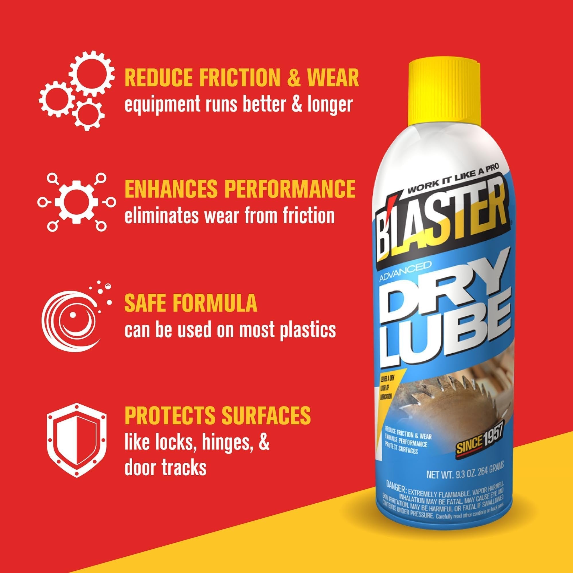 B'laster 16-TDL-12PK Advanced Dry Lube - 9.3oz  Pack of 12