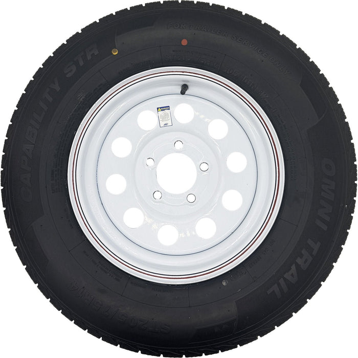 Omni Trail Capability STR 205/75R14 LRD 8 Ply Trailer Tire on a 5 on 4.5 Modular Wheel