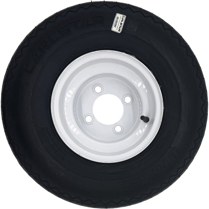 Golf Cart Tire & Wheel Assembly 18x8.50-8 4 Ply Carlstar Links on 4 on 4 White Wheel