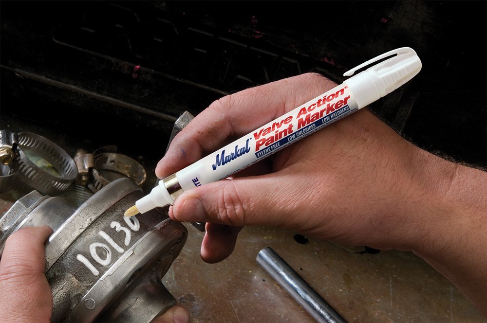 Markal Valve Action Liquid Paint Marker with 1/8" Bullet Tip - White Pack of 12