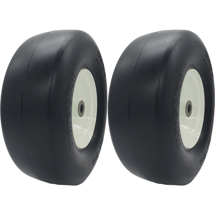 Marathon 30346 Flat Free Smooth Lawn and Garden Tire on Rim 13x5.00-6 Pack of 2