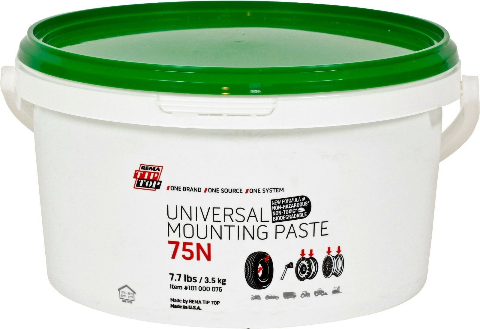 REMA TIP TOP 75N Universal Mounting Paste 7.7lb Pail and Brush Bundle (2 Items)