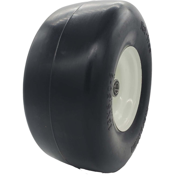 Marathon 30256 Flat Free Smooth Lawn and Garden Tire on Rim 13x6.50-6