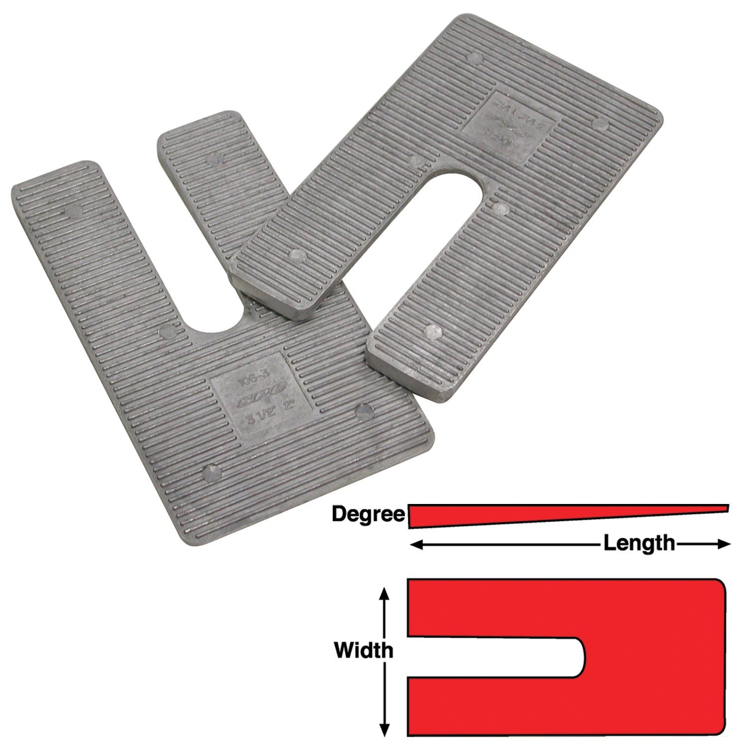 SPC 10712 Heavy Duty Aluminum Truck Axle Alignment Shim - 1.0° (Box of 6)