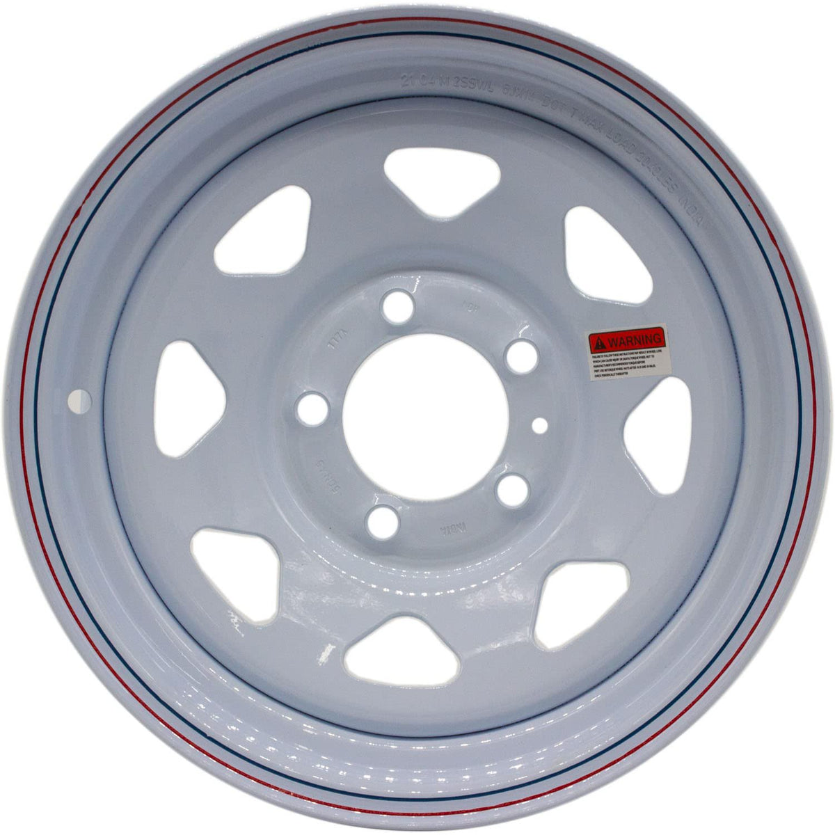 Servicio Premium Llanta de remolque de acero con radios de 14x5.5 5 en 4.5 - Blanca con rayas finas
