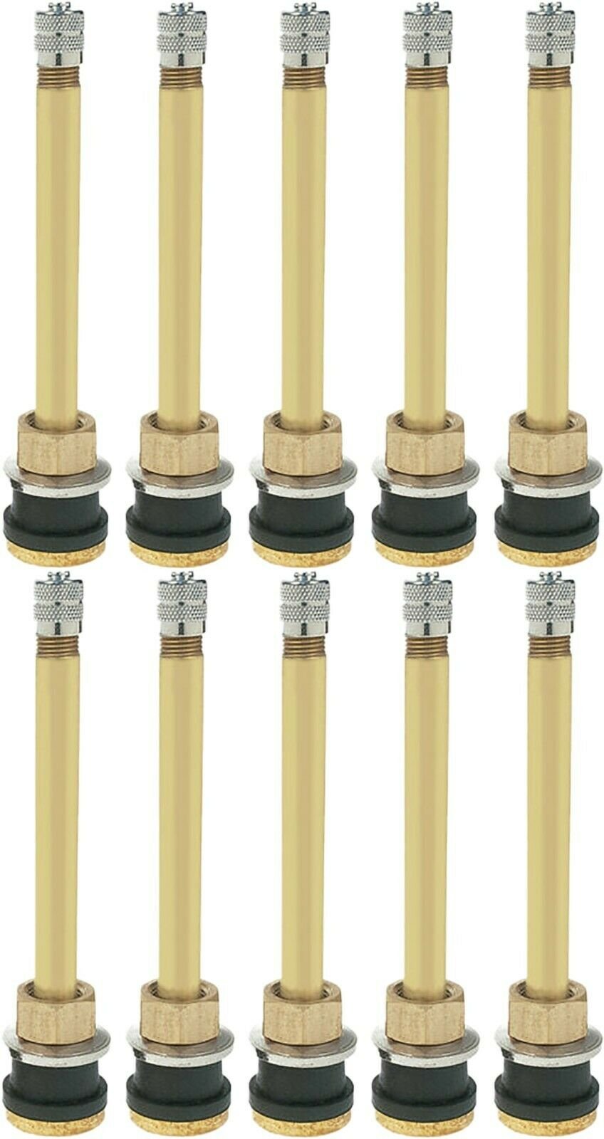 Dill TR572 3-3/4" Brass Clamp-in Tubeless Truck Valve Stem (.625) Pack of 10