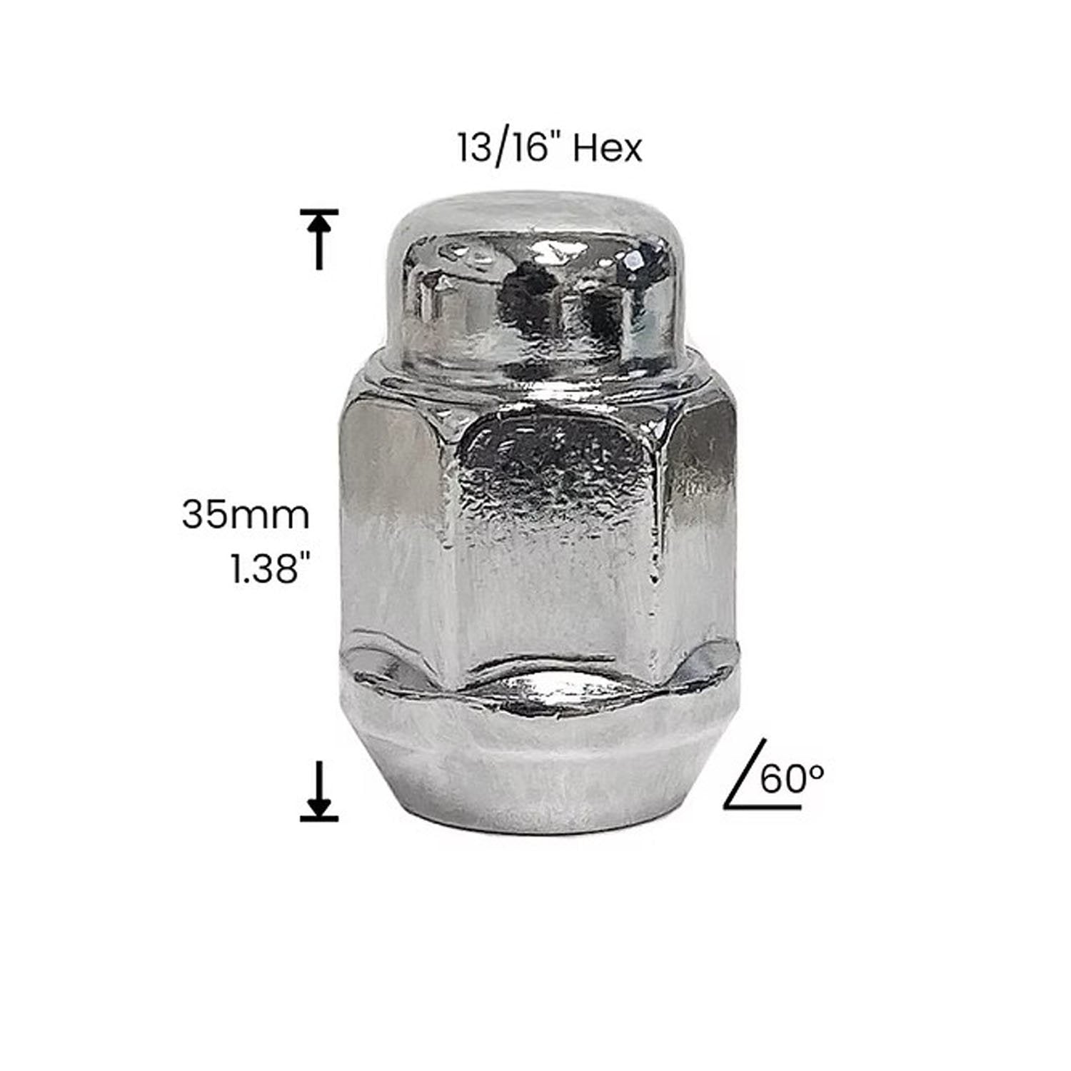 Premium Service 1/2-20 Bulge Acorn 13/16" Hex Wheel Lug Nut Pack of 20