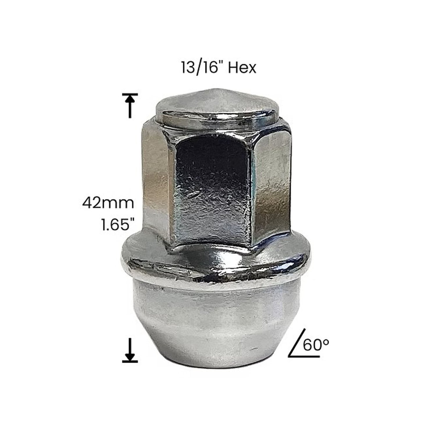 Premium Service M14x1.50 Bulge Acorn 13/16" Hex Wheel Lug Nut Pack of 20