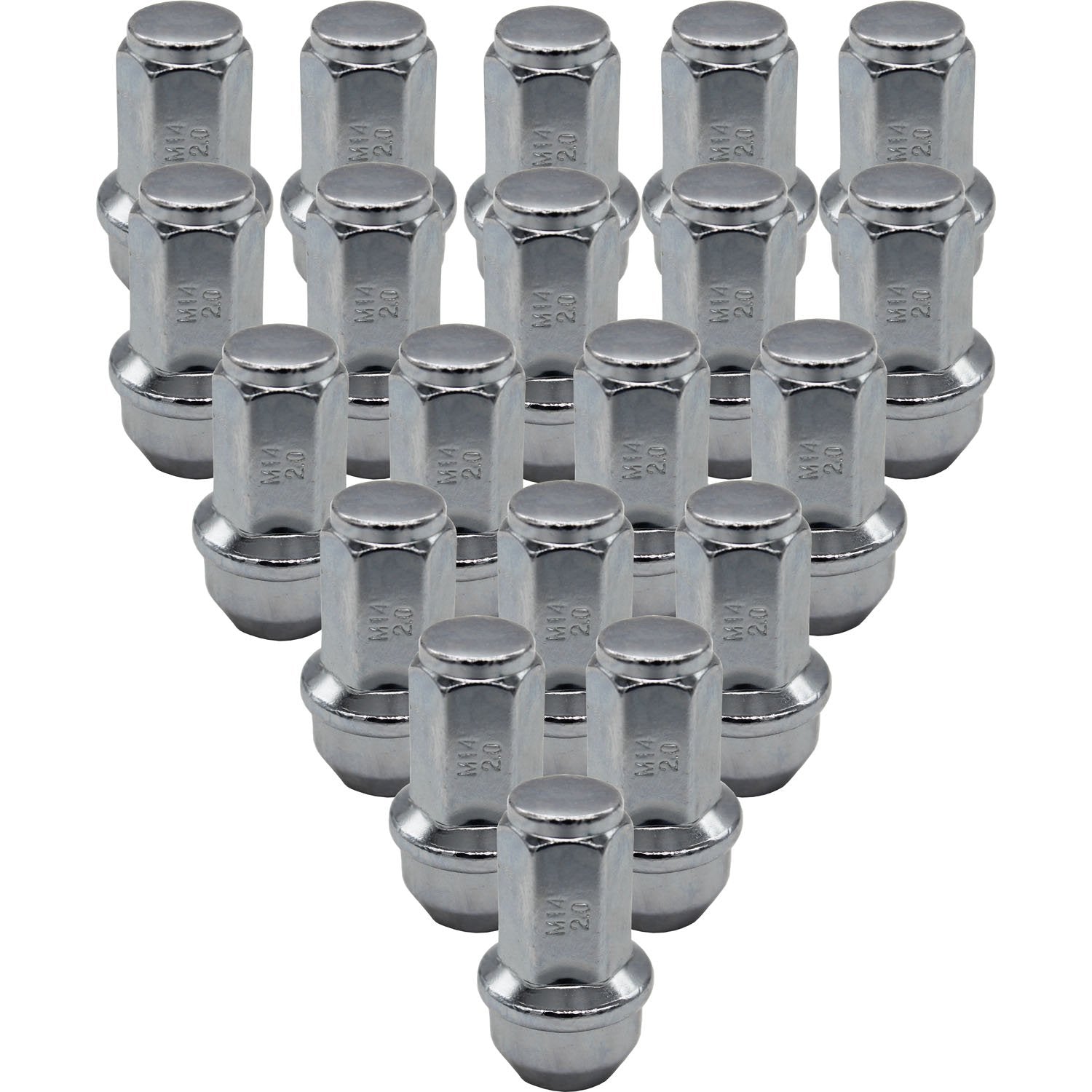 Premium Service M14x2.0 Big Bulge 13/16" Hex Conical Seat Wheel Lug Nut Pack of 20