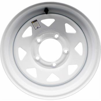 15x5 5 on 5.5 Spoked Steel Trailer Wheel - White