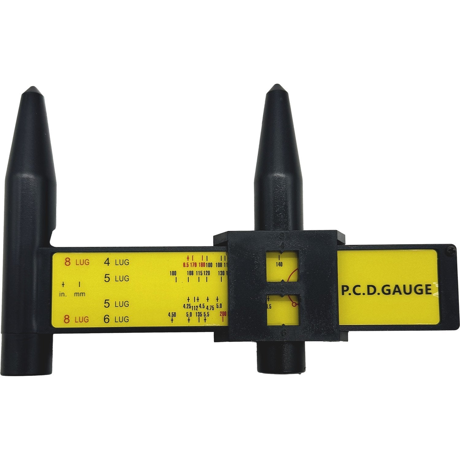 Ascot Professional Universal Slide-Rule Bolt Pattern (PCD) Gauge