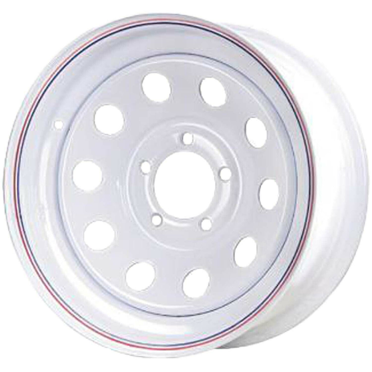 Premium Service 15x6 5 on 4.5 Modular Steel Trailer Whl White w/ Pinstripes
