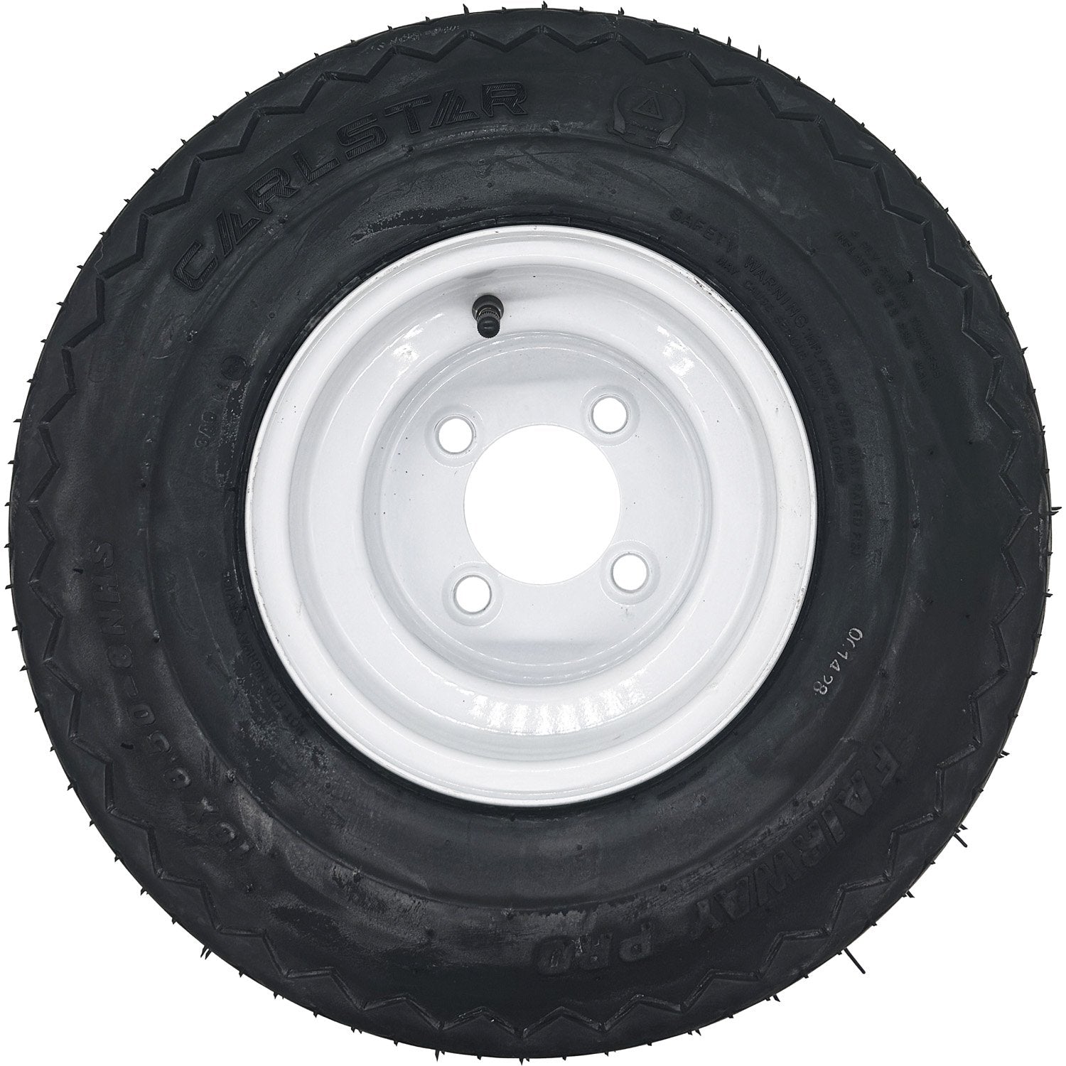 Golf Cart Tire & Wheel Assembly 18x8.50-8 4 Ply Carlisle Fairway Pro on 4 on 4 White Steel Wheel