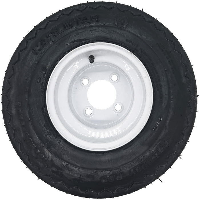 Golf Cart Tire & Wheel Assembly 18x8.50-8 4 Ply Carlisle Fairway Pro on 4 on 4 White Steel Wheel