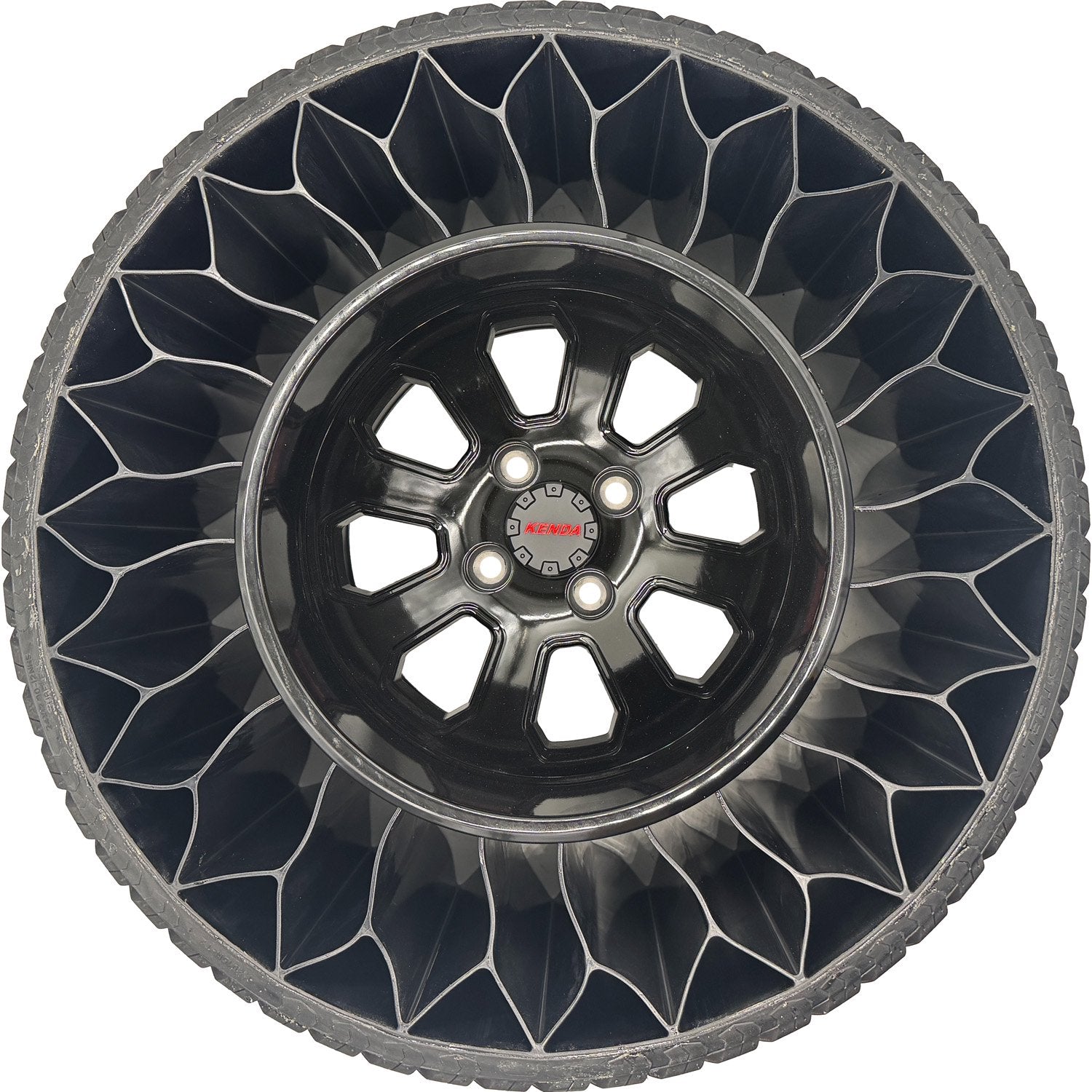 Kenda NPT TurfSteel 24x12.00-12 Mounted on 4 on 4" Black Diamond Wheel