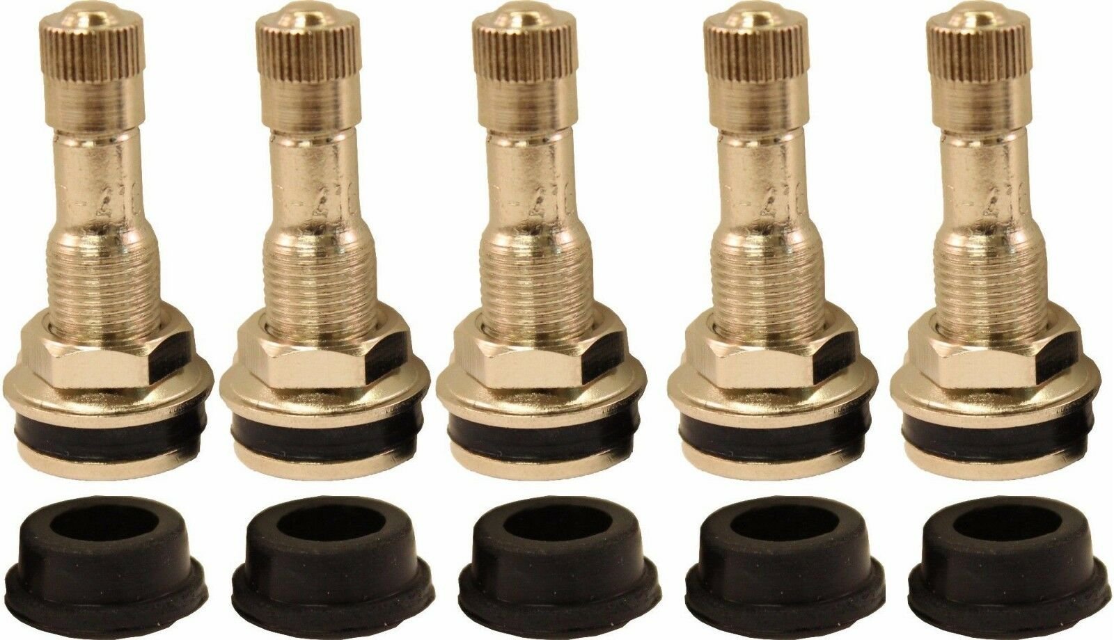 TR416 1-1/4" Chrome Clamp In Valve Stem for .453 and .625 Valve Holes Pack of 5