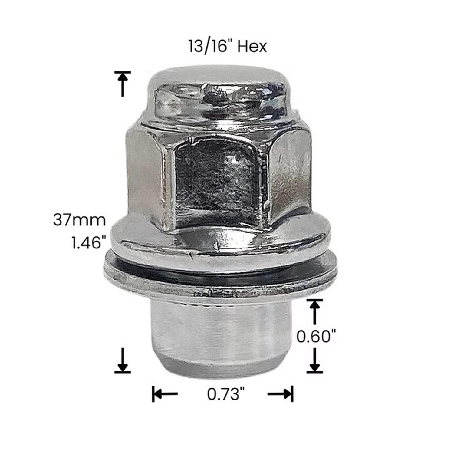 Premium Service M12x1.25 Bulge Medium Mag Seat 13/16" Hex Wheel Lug Nut Pack of 20