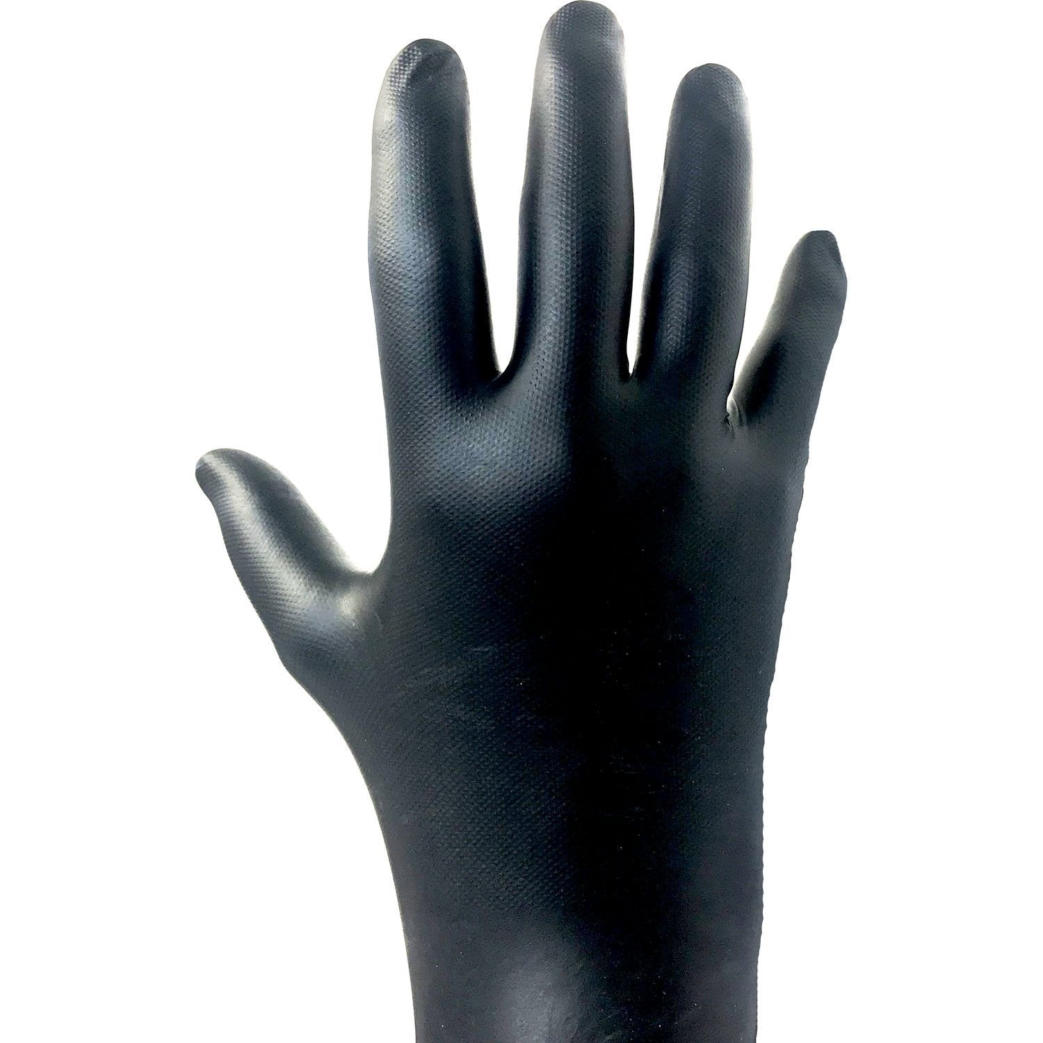 RPG Micro Diamond Powder Free 6 Mil Nitrile Gloves Black Medium Box of 100