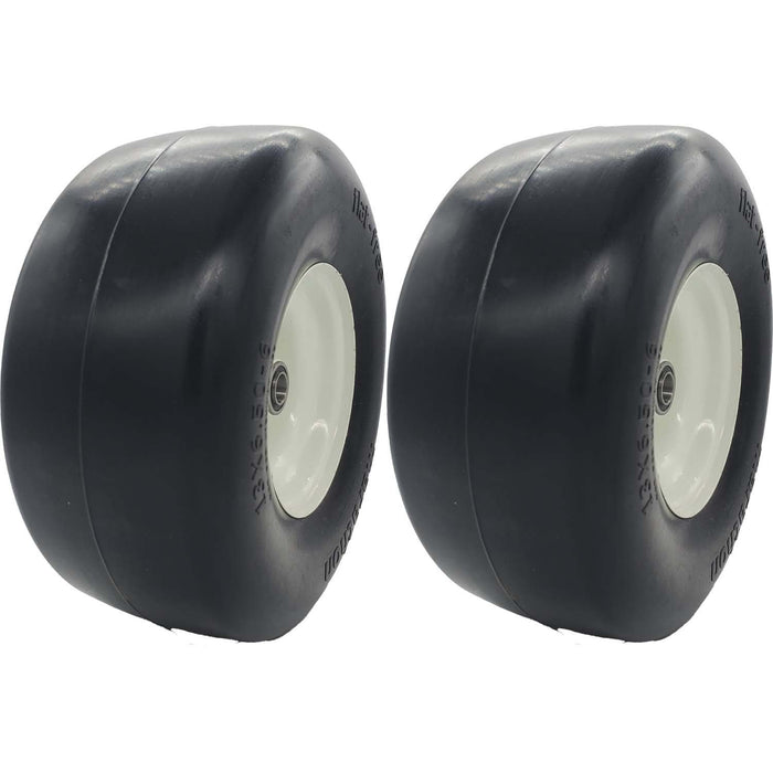 Marathon 30256 Flat Free Smooth Lawn and Garden Tire on Rim 13x6.50-6 Pack of 2