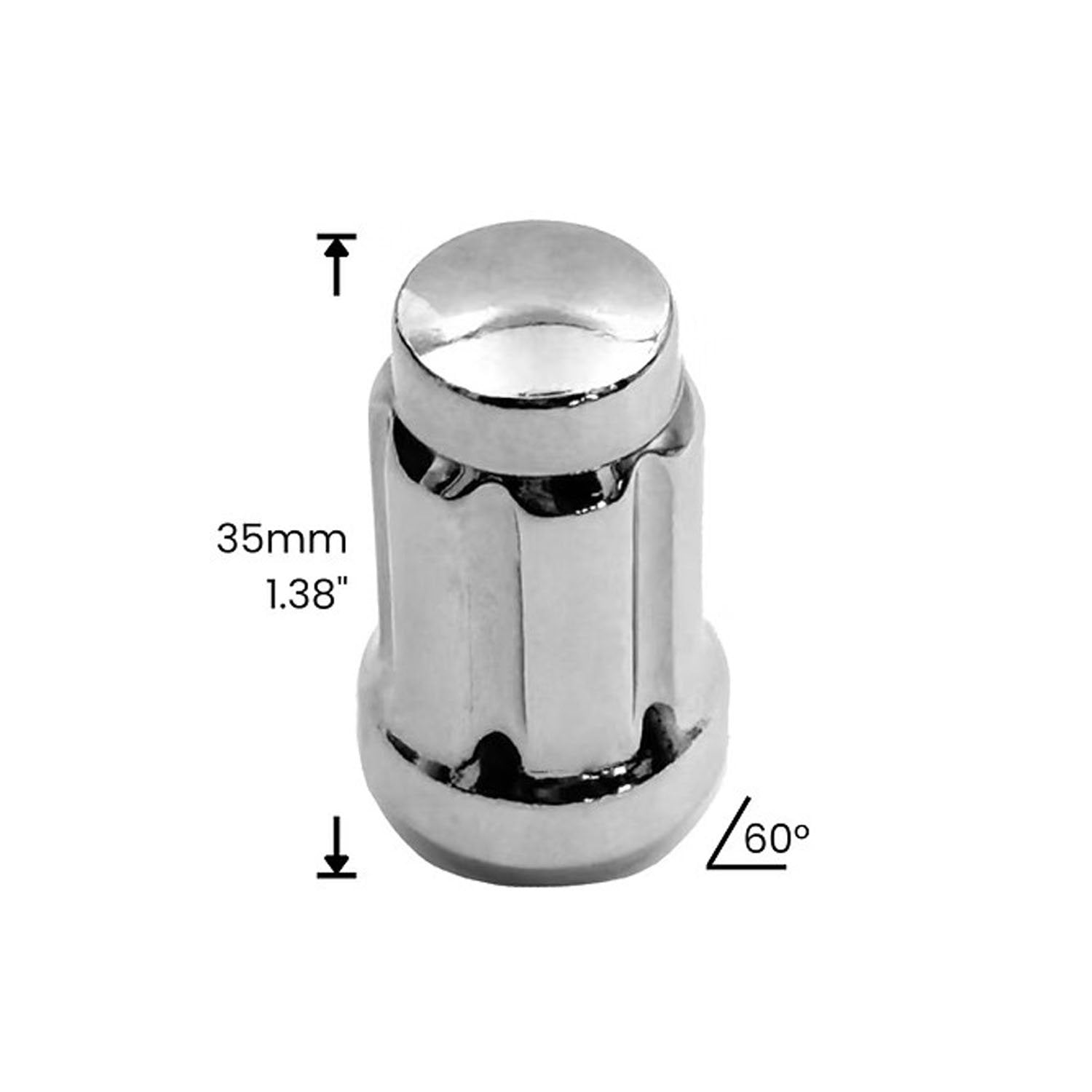 Premium Service M12x1.25 Short 6-Spline Wheel Lug Nut Pack of 20