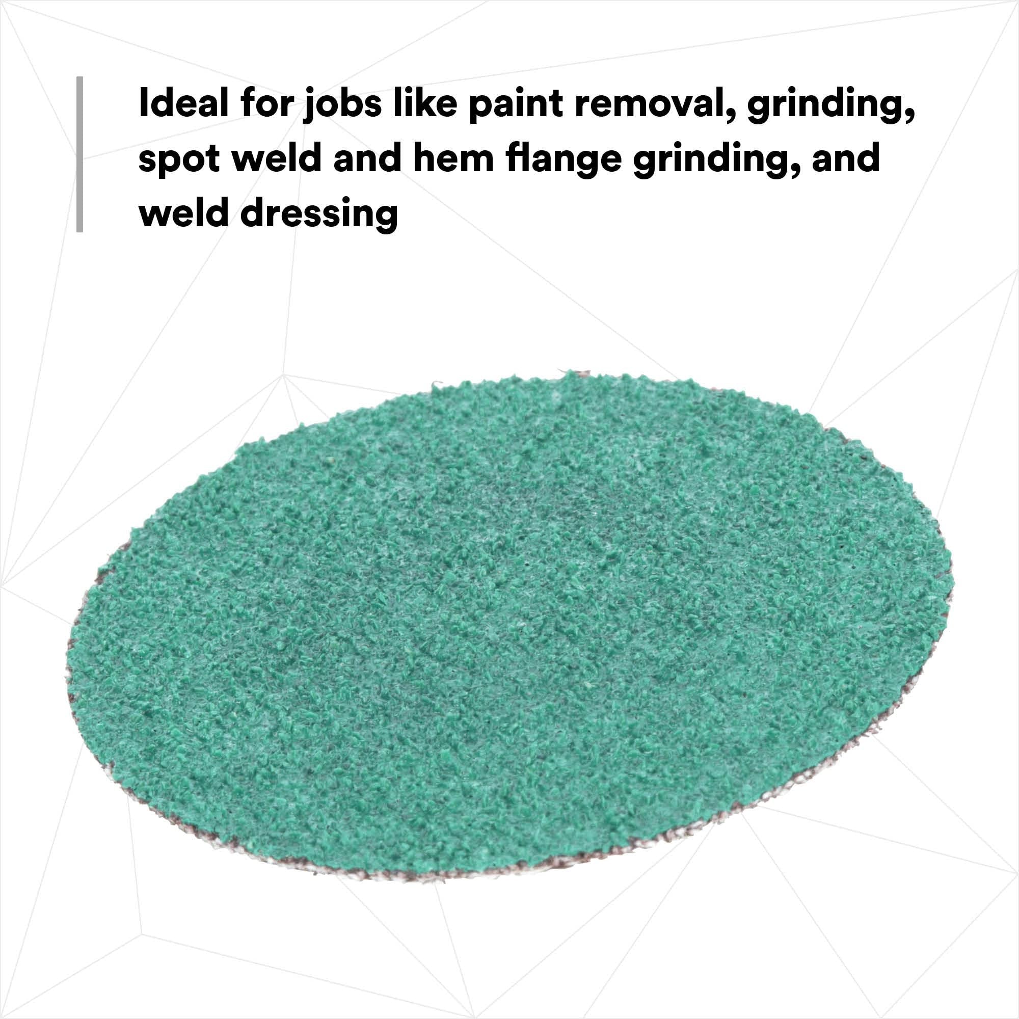 3M 36525 Green Corps Roloc Disc 2 in 40 Grit Grinding Disc 25 Pack