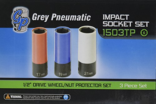 Juego de impacto profundo métrico de pared extrafina Grey Pneumatic 1503TP de 1/2" con 3 piezas
