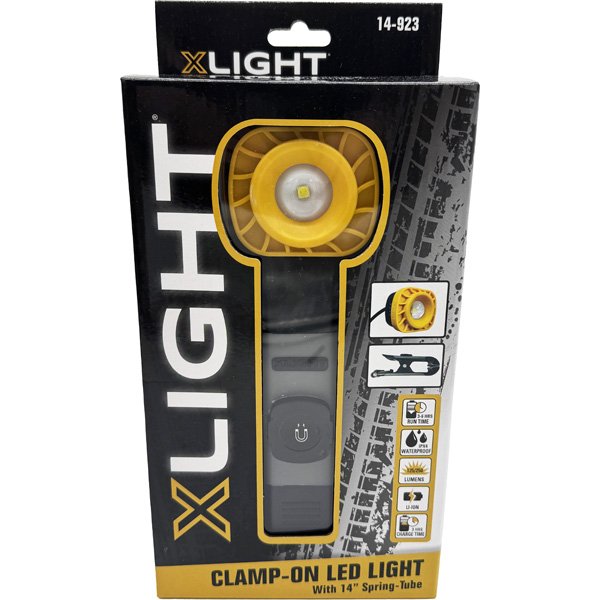 XLIGHT Clamp On LED Tire Service Work Light with Flex Stem, Magnets and Light