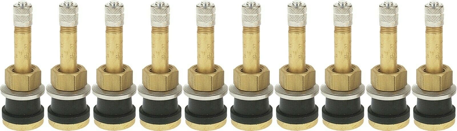 TR500 2" Brass Clamp-in Tubeless Tire Truck Valve Stem Pack of 10