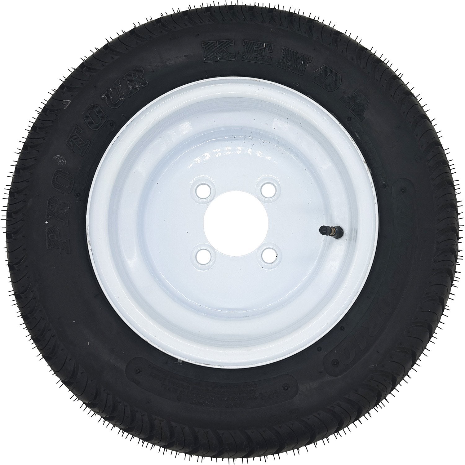 Golf Cart Tire & Wheel Assembly 205/50-10 4 Ply Kenda Pro Tour on 4 on 4 White Wheel